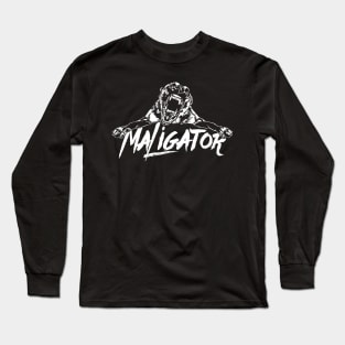 Funny Belgian Malinois Maligator dog portrait Long Sleeve T-Shirt